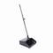 Boardwalk Lobby Dust Pan, Plastic/Aluminum, 11.75" Wide, 34" Handle, Blk/Silver BWK02600 - alternate 1